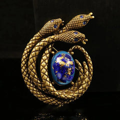 Vintage Snake and Flower Brooch + Earrings