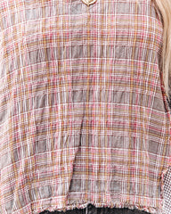 Elowen Cotton Frayed Plaid Top