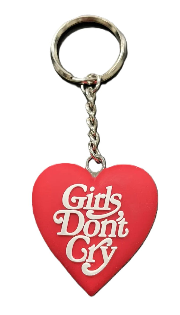 Girls Don't Cry Heart Keychain Red