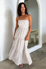Hailey Maxi Dress - White floral