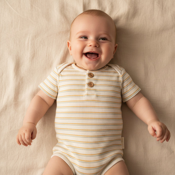 Produktansicht 1: Kurzarm Body gestreift für Babys