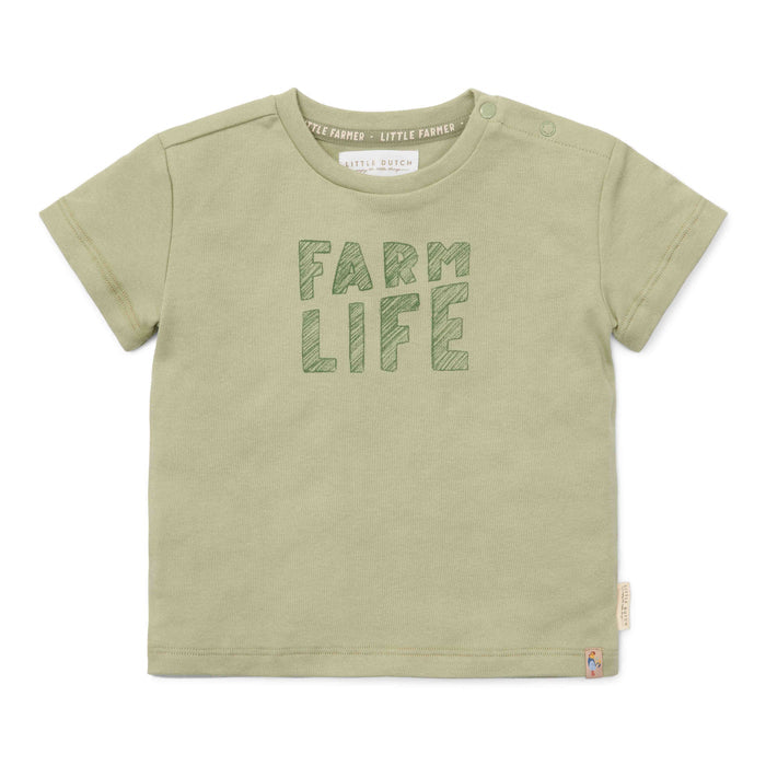 Grünes Kurzarm-T-Shirt Little Farm von Little Dutch für Babys und Kinder