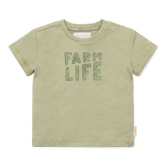 Grünes Kurzarm-T-Shirt Little Farm von Little Dutch für Babys und Kinder