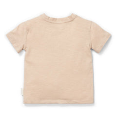 Beiges Kurzarm Kinder T-Shirt personalisierbar mit Namen als individuelles Geschenk für Mädchen und Jungen