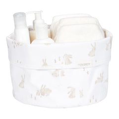 Little Dutch Pflegekörbchen Baby Bunny rund – Baumwoll-Aufbewahrungskorb für Windeln, Feuchttücher und Baby-Pflegeutensilien