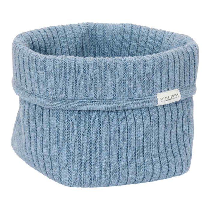 Pflegekörbchen gestickt klein - Pure Denim Blue | Little Dutch