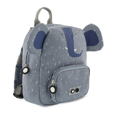 Trixie Kinder-Rucksack Frau Elefant in Blau – kleiner wasserabweisender Tierrucksack mit Frontfach und gepolsterten Trägern
