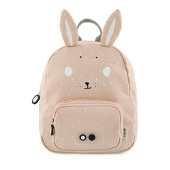 Trixie Kinder-Rucksack Frau Hase in Rosa – kleiner wasserabweisender Tierrucksack mit Frontfach und gepolsterten Schultergurten