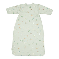 Little Dutch Schlafsack Winter Little Farm 90 cm – grüner Babyschlafsack mit Frontreißverschluss und abnehmbaren Ärmeln