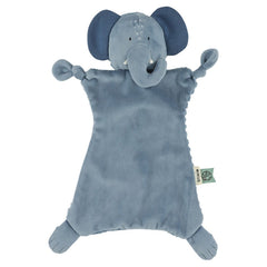 Trixie Schnuffeltuch Frau Elefant – weiches Baby-Kuscheltuch aus Bio-Baumwolle und recyceltem Polyester mit Knoten für den Schnuller