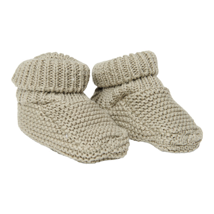 Strick Schuhe Baby olive 2 | Little Dutch
