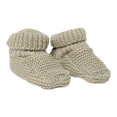 Strick Schuhe Baby olive 2 | Little Dutch