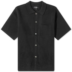 Stussy Perforated Swirl Knit S/S Shirt Black