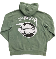 Stussy Pigment Dyed Skateman Hoodie Pine (WORN)