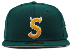 Supreme Devil S Logo New Era Fitted Hat (Green)