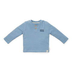 T-shirt langärmlig Waffle Ice Blue - Little Farm | Little Dutch