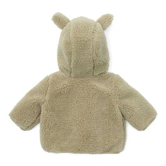 Teddy-Jacke Soft Green von Little Dutch Größe 50/56 – kuschelige Newborn-Jacke in Grün für warme Babymomente