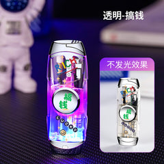TG00026 လူငယ်ဆန်ဆန်ရောင်စုံမီးလေးနဲ့ Lucky Spinning Lighter