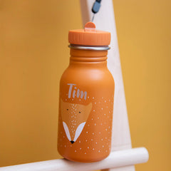 Orange Trixie Trinkflasche Herr Fuchs 350 ml aus Edelstahl – Kinderflasche mit Fuchsmotiv und praktischer Tragekordel