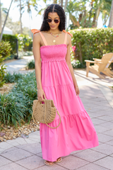 Season Of Bliss Pink Smocked Bust Maxi Dress SALE