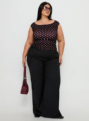 Cheirosa Off Shoulder Top Chocolate / Pink Curve