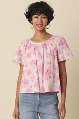 Pink In Palm Flowy Top