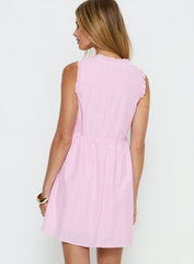 Akacia Babydoll Mini Dress Pink Stripe