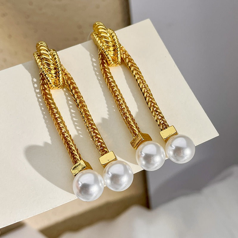 Medieval Golden Chain Tassel Earrings