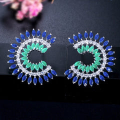 Sparkling Zircon Stud Earrings