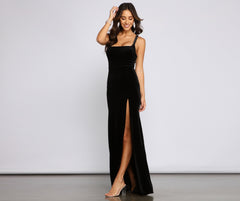 Christina Lace-Up Back Velvet Dress