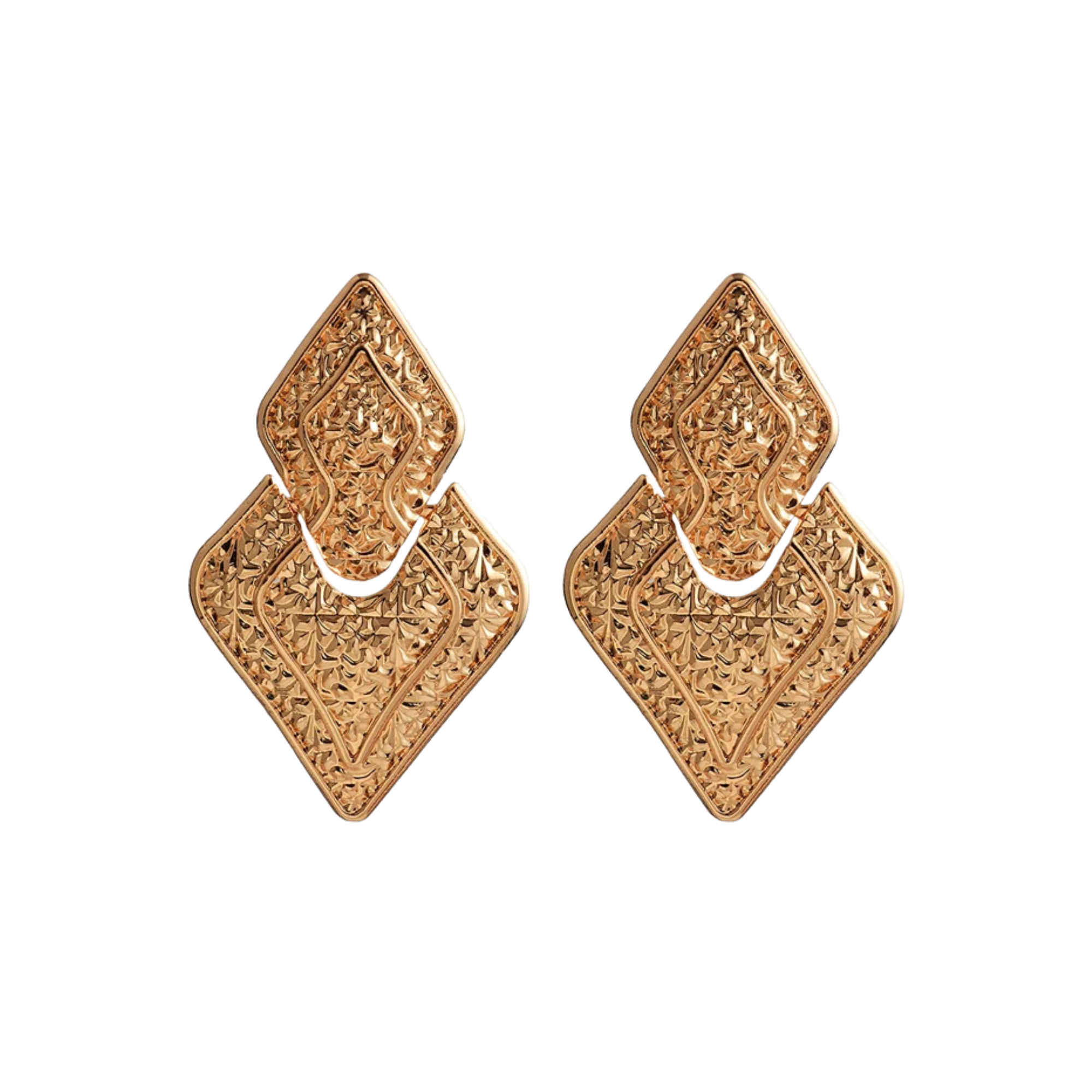 Textured Rhombus Drop Earrings