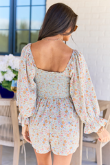 Millie Sage Floral Smocked Top Romper SALE