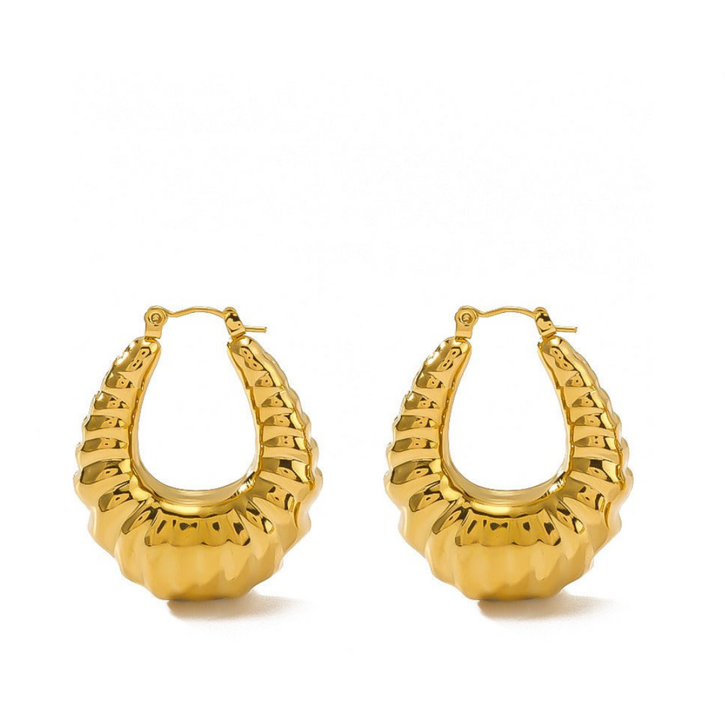 Croissant Shaped Hoop Earrings