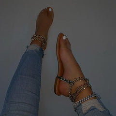 Clear Straps Chain Sandals