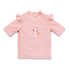 Bade-T-Shirt kurzarm Rüschen Seahorse Pink | Little Dutch