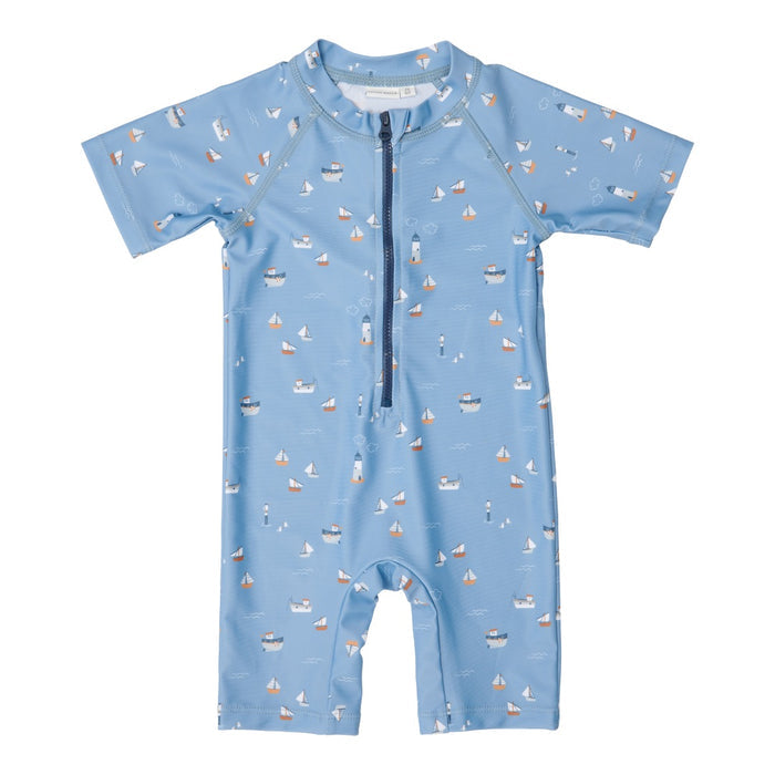 Little Dutch Badeanzug Sailors Bay Dark Blue Größe 62/68 – dunkelblauer Kinder-Badeanzug mit UV-Schutz 50+ aus recyceltem Polyester