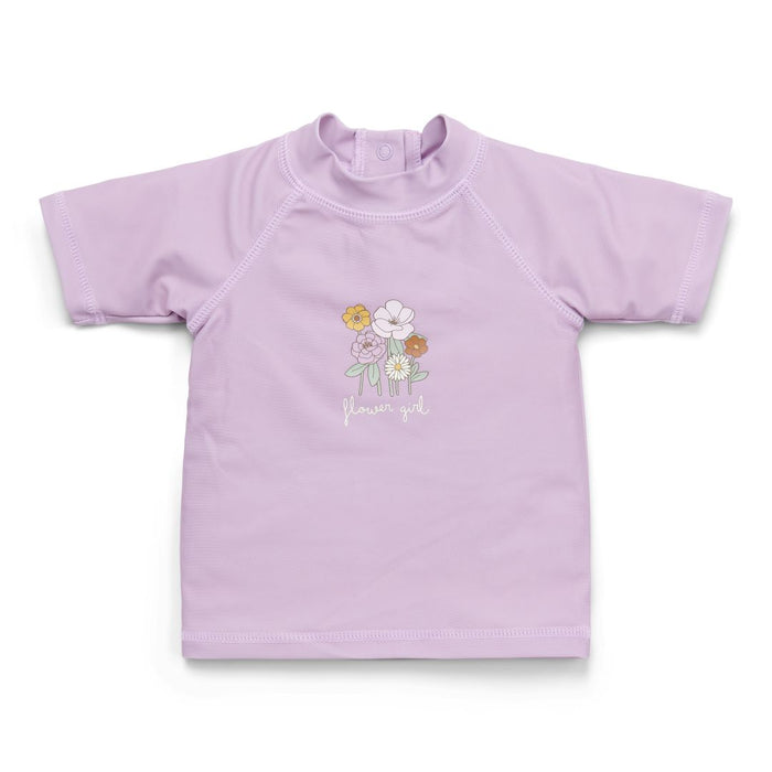 Little Dutch Badeshirt Mauve kurzarm mit floralem Motiv für Kinder