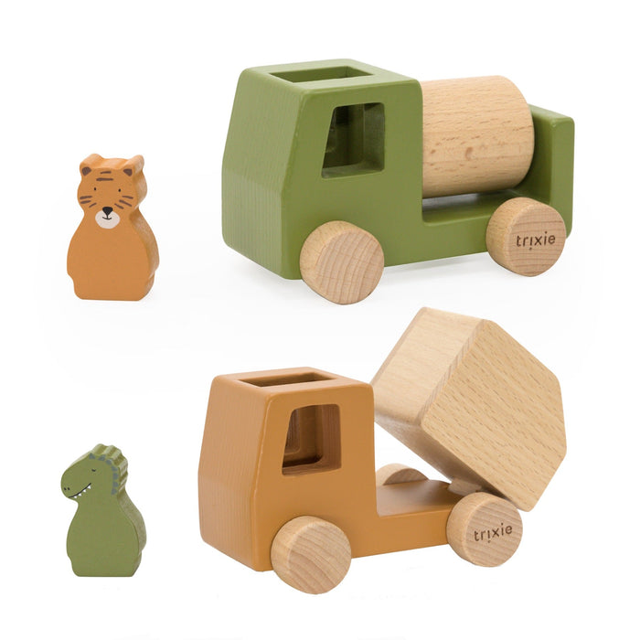 Bauwagen-Set aus Holz mit Tieren | Trixie