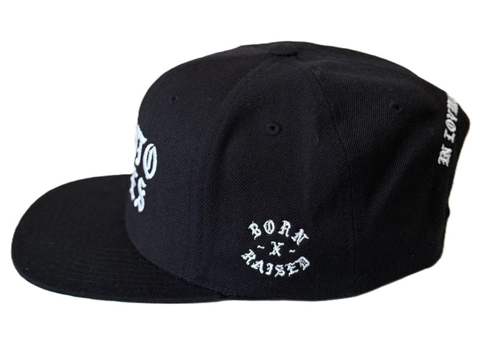 Born X Raised Spanto Lives Snapback Hat (Black)
