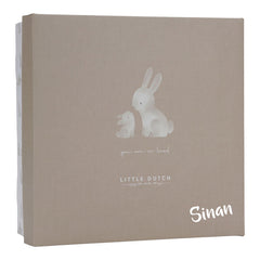 Personalisiertes Little Dutch Geschenkset Baby Bunny mit Name – Geschenkbox mit Kuscheltier, Schnuffeltuch und Ringrassel für Neugeborene
