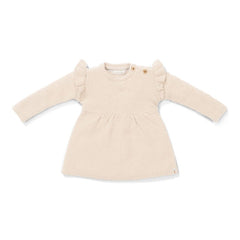 Produktansicht 2: Gestricktes Langarm Kleid Sand mit Rüschen