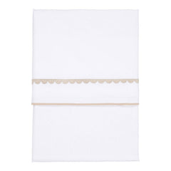 Kinderbettlaken Beige Rounded bestickt 110 x 140 cm | Little Dutch