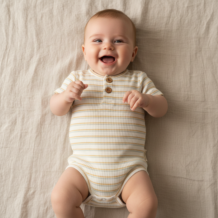 Produktansicht 4: Kurzarm Body gestreift für Babys