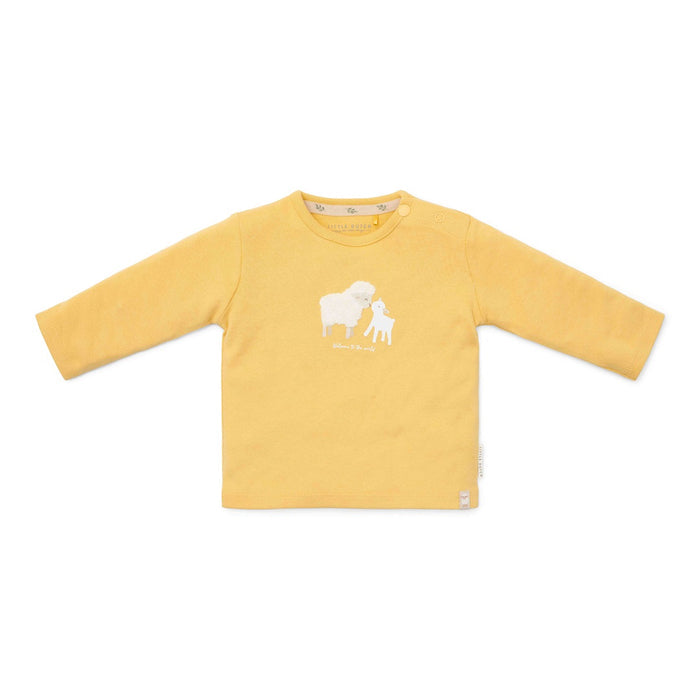Little Dutch Langarmshirt Warm Yellow mit Schafmotiv aus Bio-Baumwolle für Babys