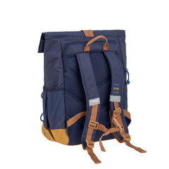 Lässig Little Gang Rolltop-Kinderrucksack Dunkelblau mit 12 bis 15 Liter Volumen