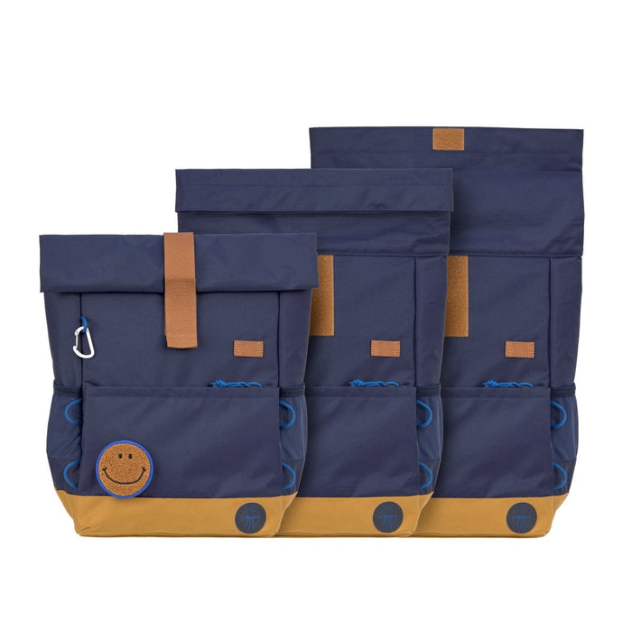 Lässig Little Gang Rolltop-Kinderrucksack Dunkelblau mit 12 bis 15 Liter Volumen