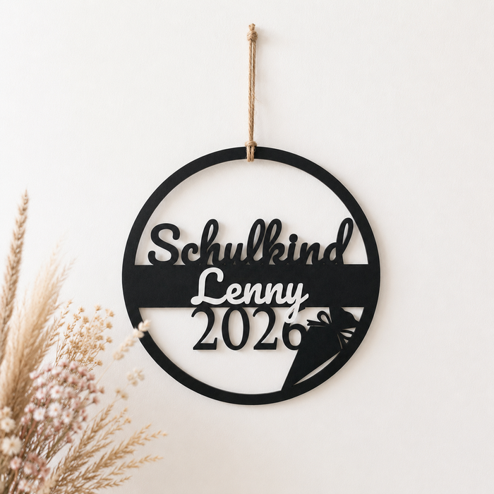 Personalisiertes Einschulungsschild 2026 – Türschild oder Aufsteller