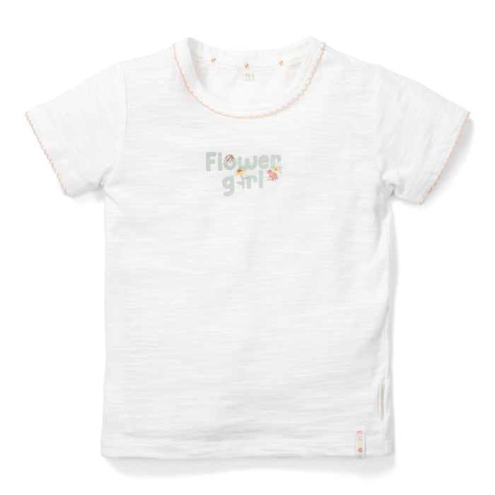 Personalisiertes Kinder-T-Shirt Flower Girl Weiß – Größe 74–104