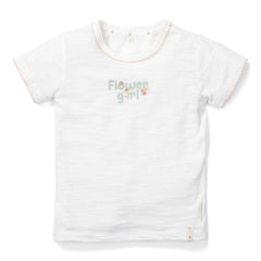 Personalisiertes Kinder-T-Shirt Flower Girl Weiß – Größe 74–104