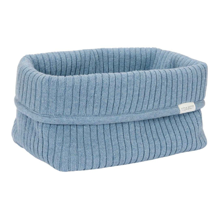 Pflegekörbchen gestickt groß -  Pure Denim Blue | Little Dutch